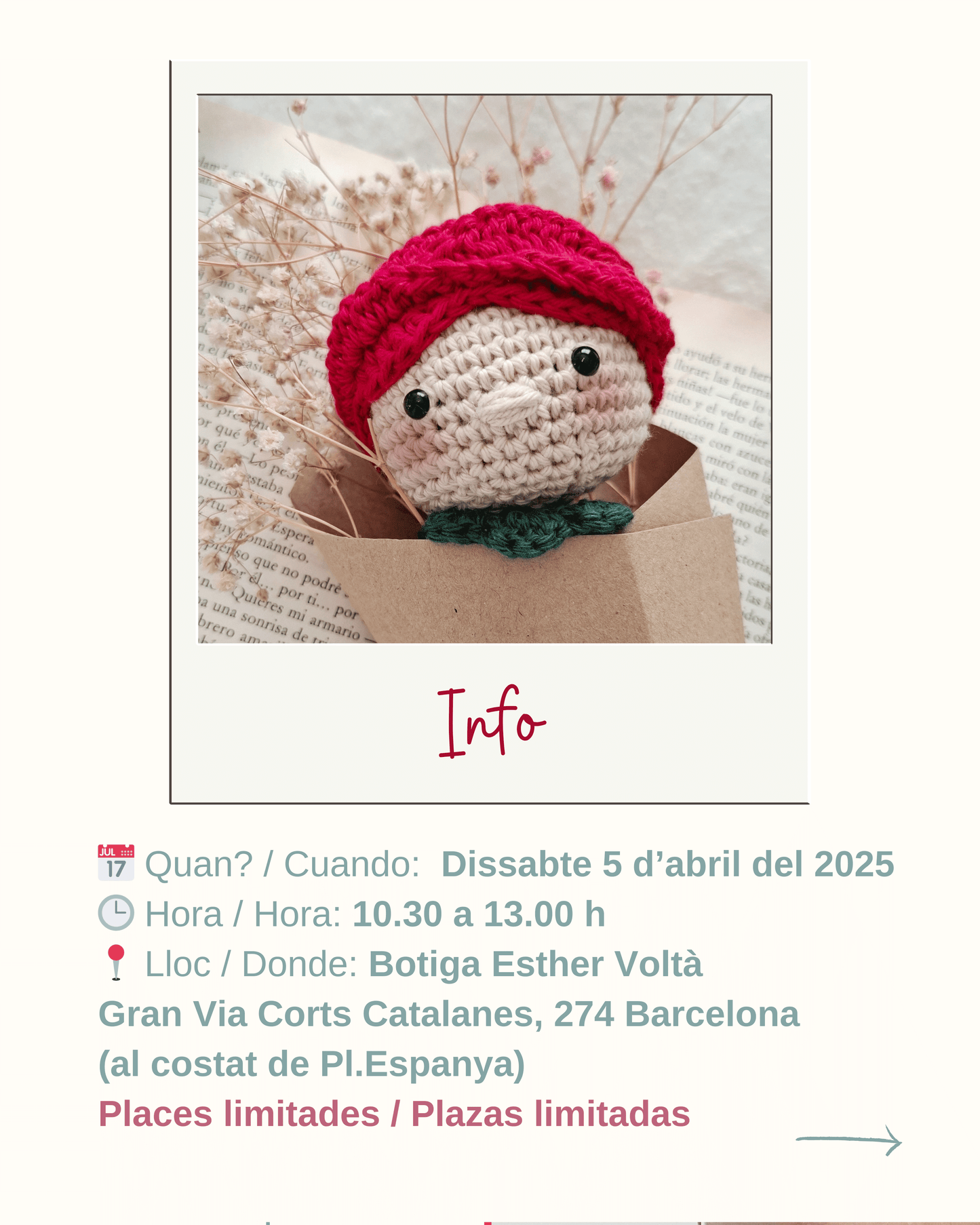TALLER INICIACION AMIGURUMI: ROSA ETERNA DE "SANT JORDI"