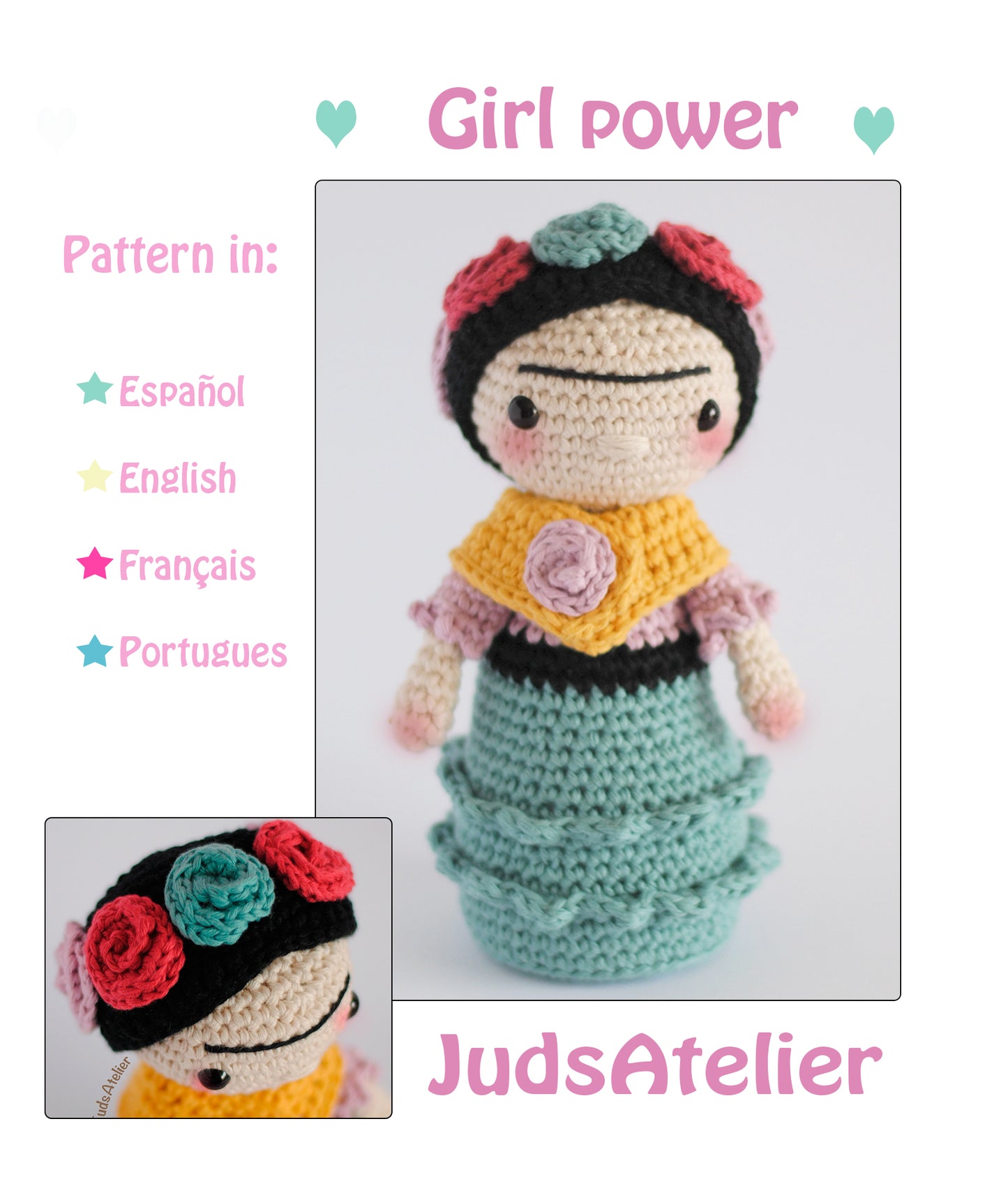 Patrón amigurumi - FRIDA, the girl power