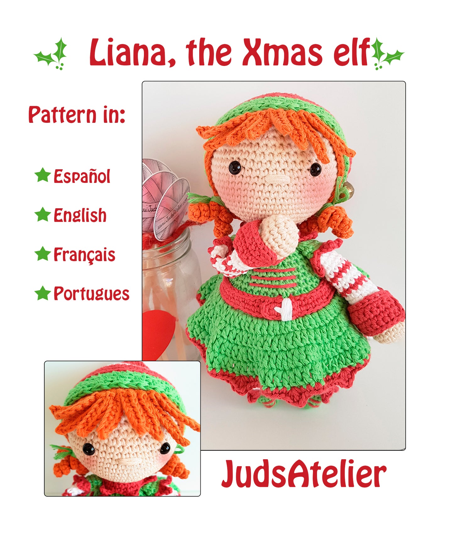 Patrón amigurumi - LIANA la elfa de Navidad