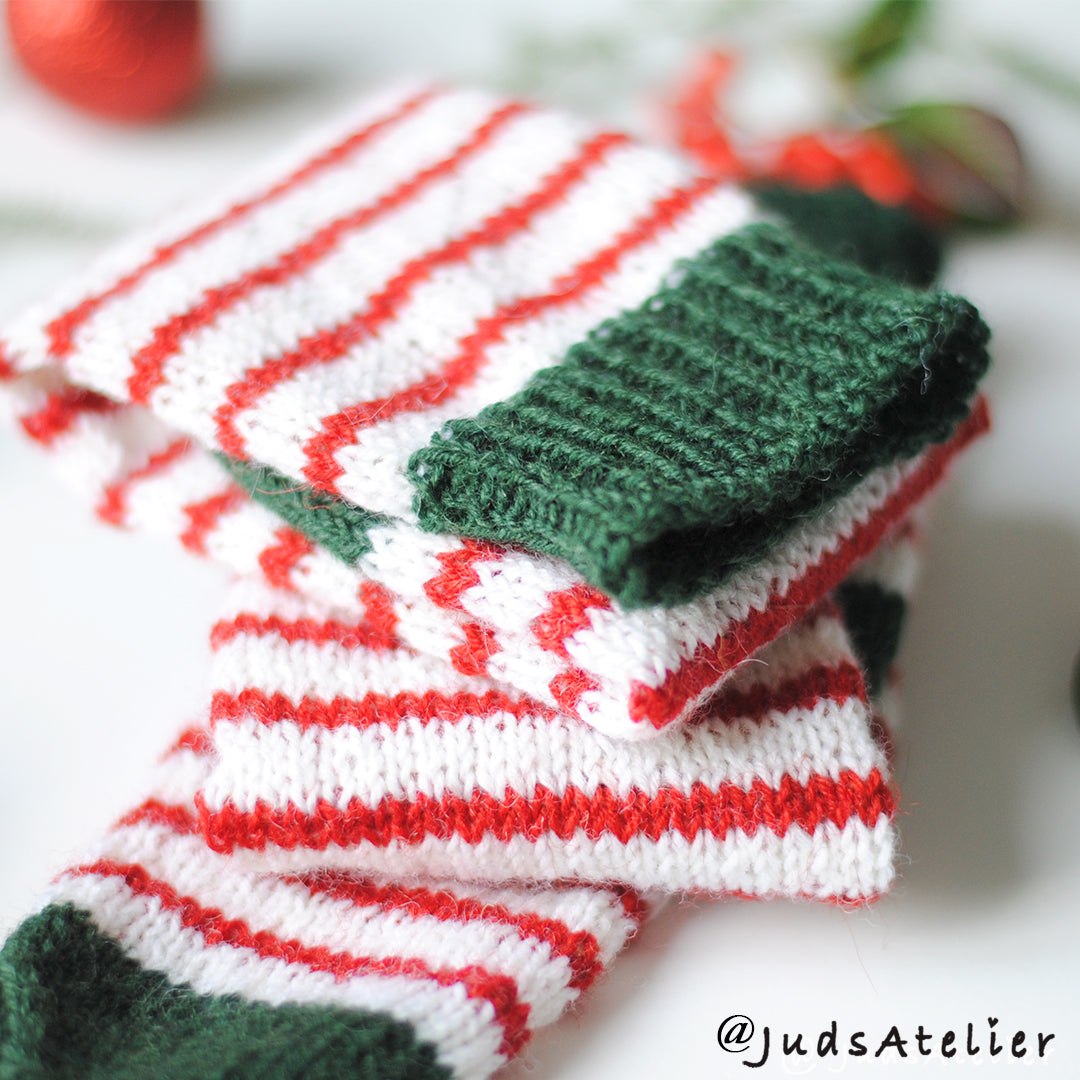 Patrón a dos agujas - CALCETINES NAVIDEÑOS sin talón