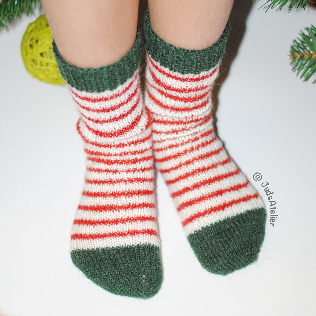 Patrón a dos agujas - CALCETINES NAVIDEÑOS sin talón