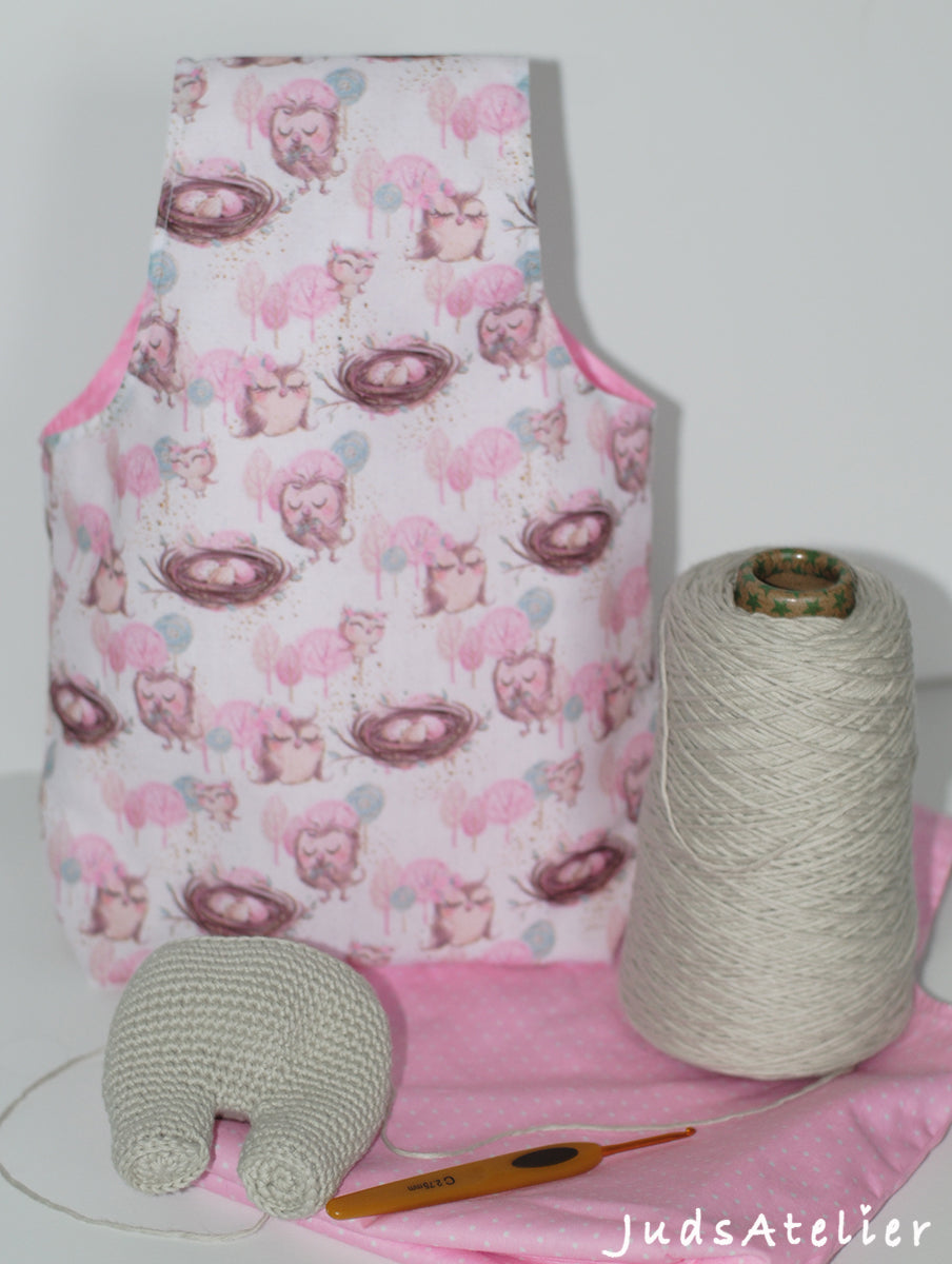Bolsas porta ovillo PRACTIK modelo búho rosa