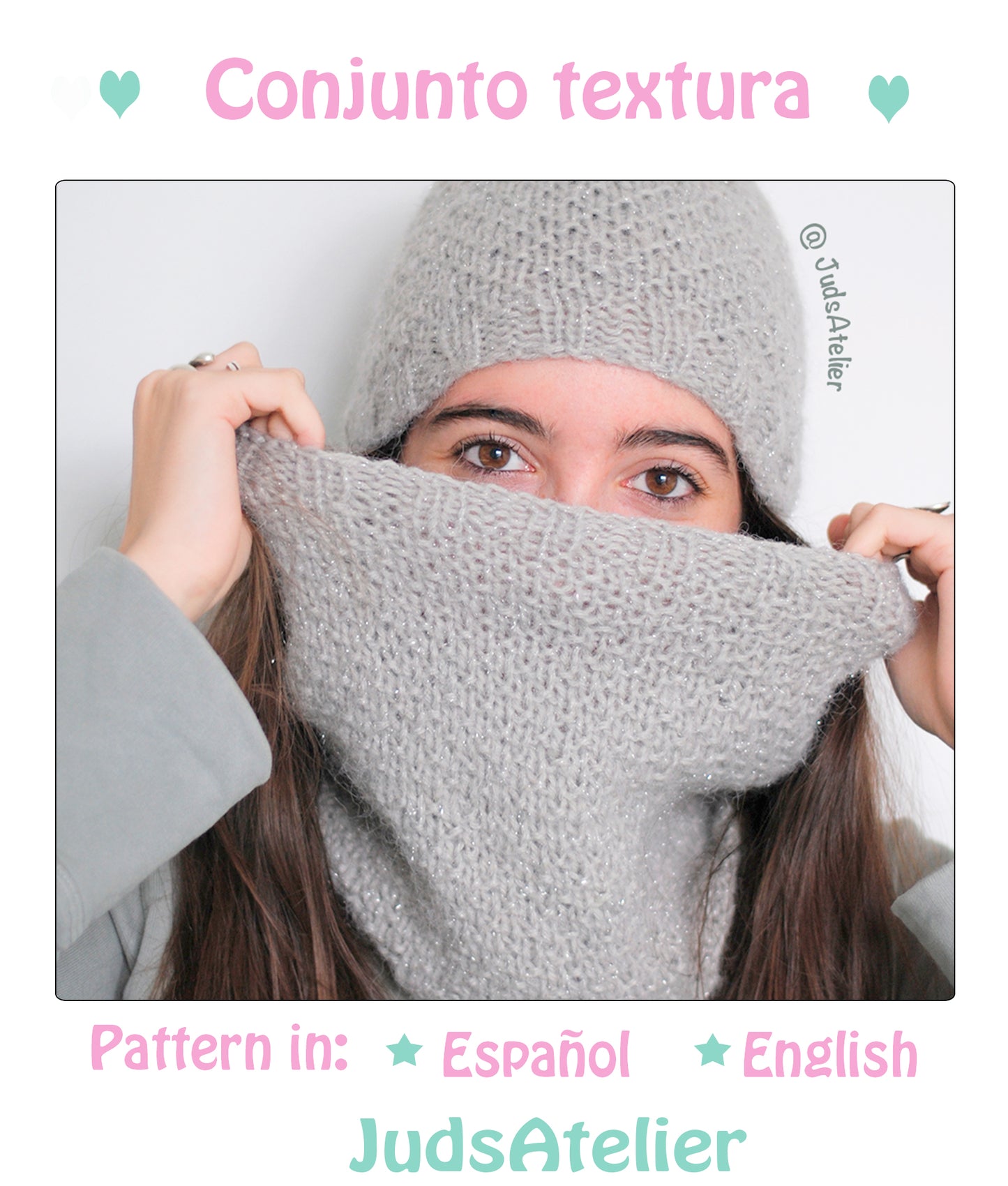 Patrón a dos agujas - CONJUNTO TEXTURA cuello y gorro