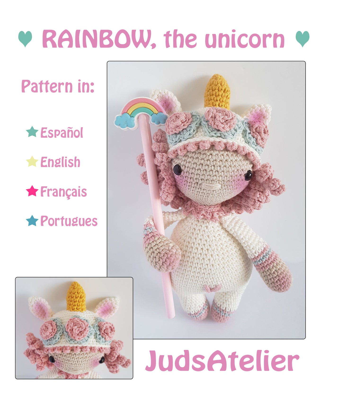 Patrón amigurumi - RAINBOW el unicornio