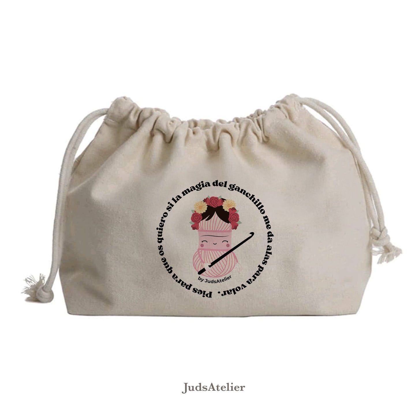 Bolsa de labores ilustrada - Modelo LA MUJER DE LAS FLORES