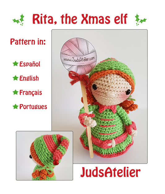 Patrón amigurumi  - RITA la elfa de Navidad