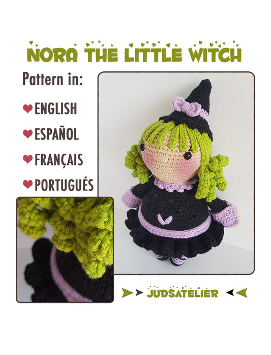 Patrón amigurumi  - NORA la brujita