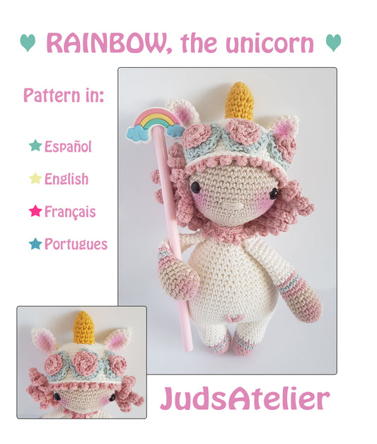 Patrón amigurumi  - RAINBOW el unicornio